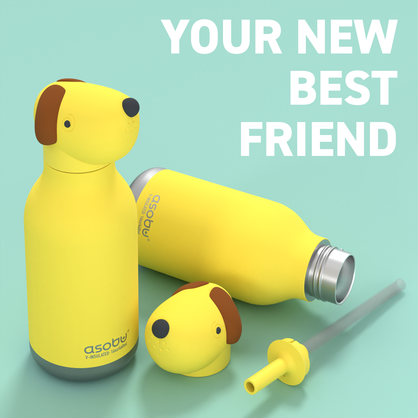 Asobu Bestie Drinkfles Yellow Dog