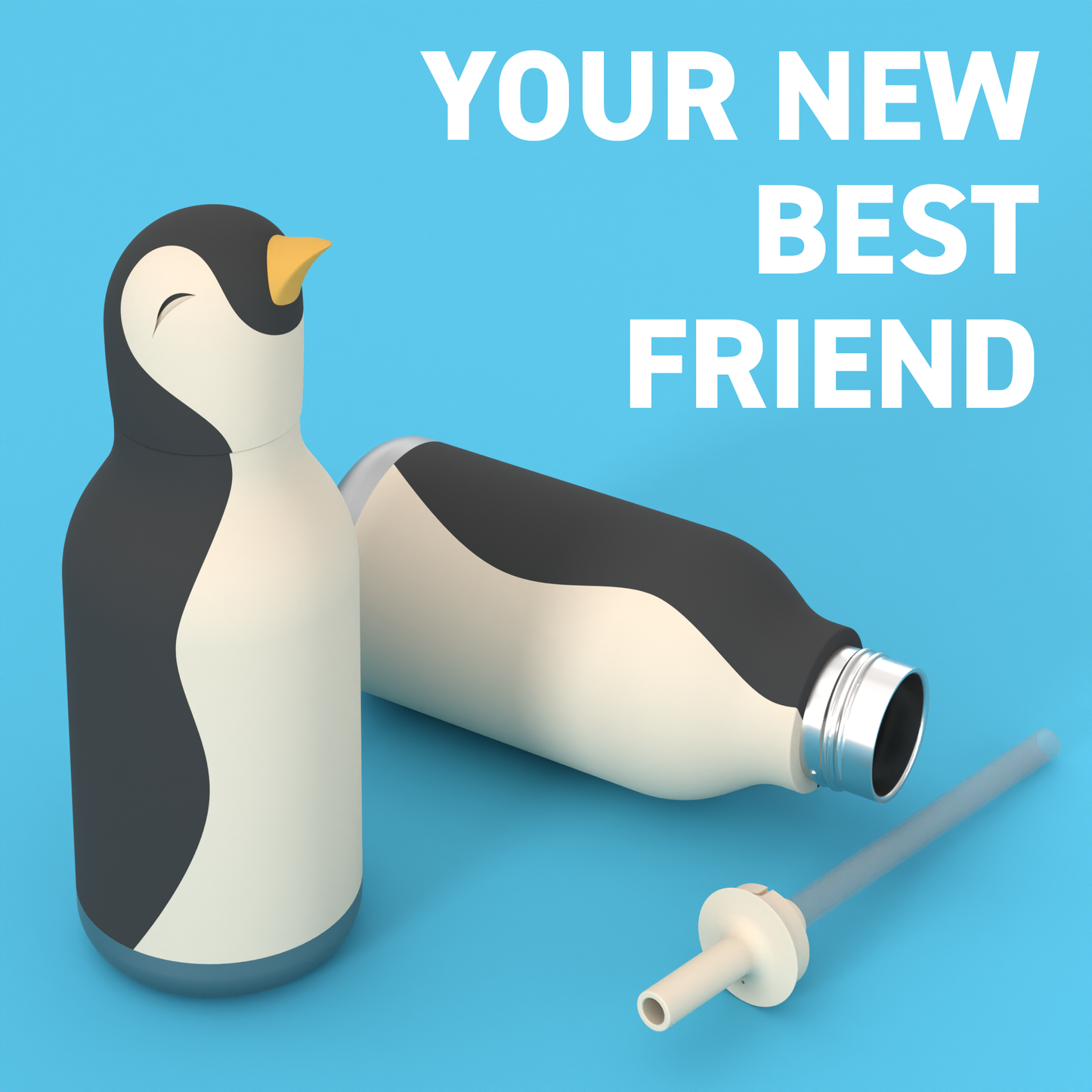 Asobu Bestie Drinkfles Pinguïn