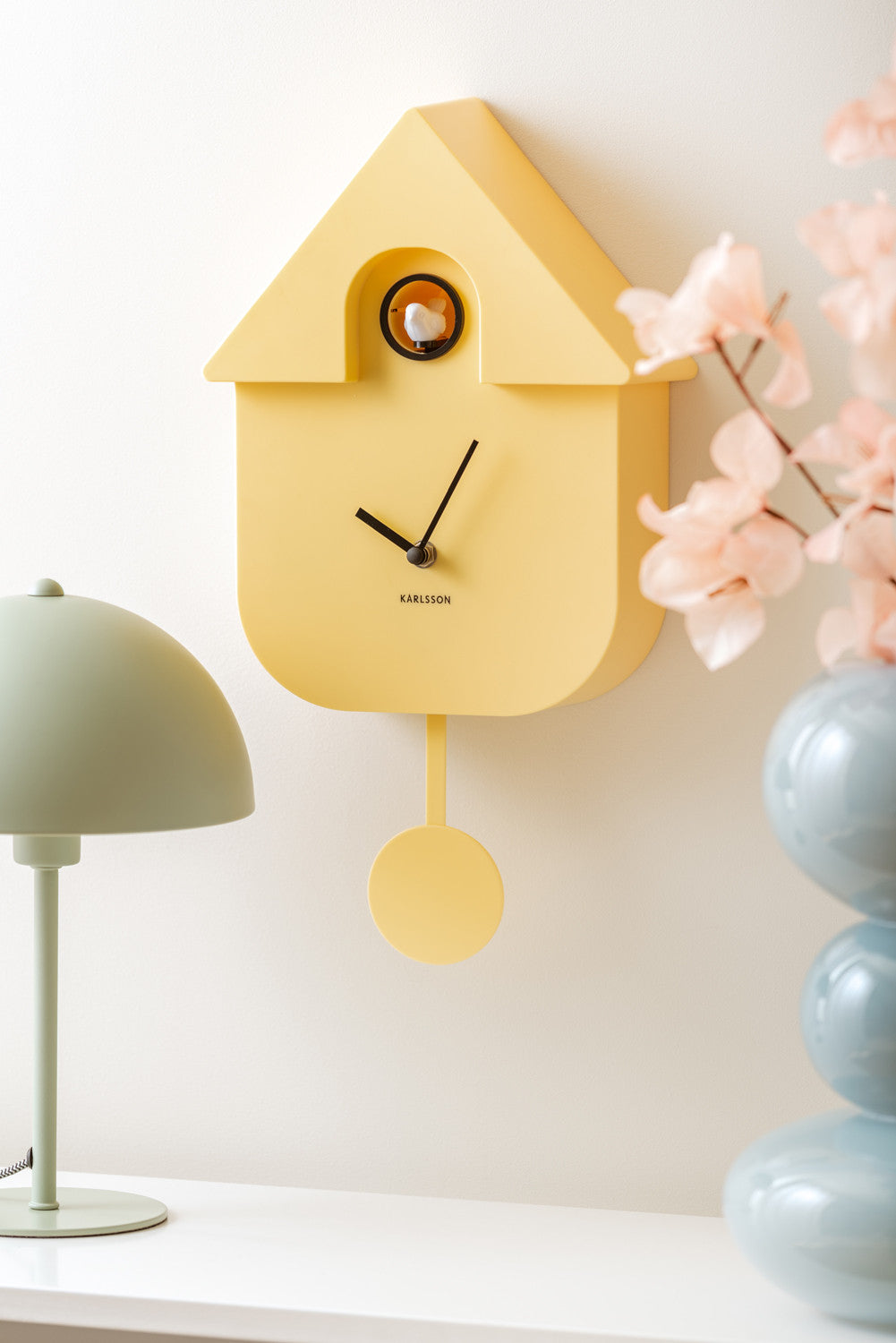 Karlsson Cuckoo wandklok Soft yellow