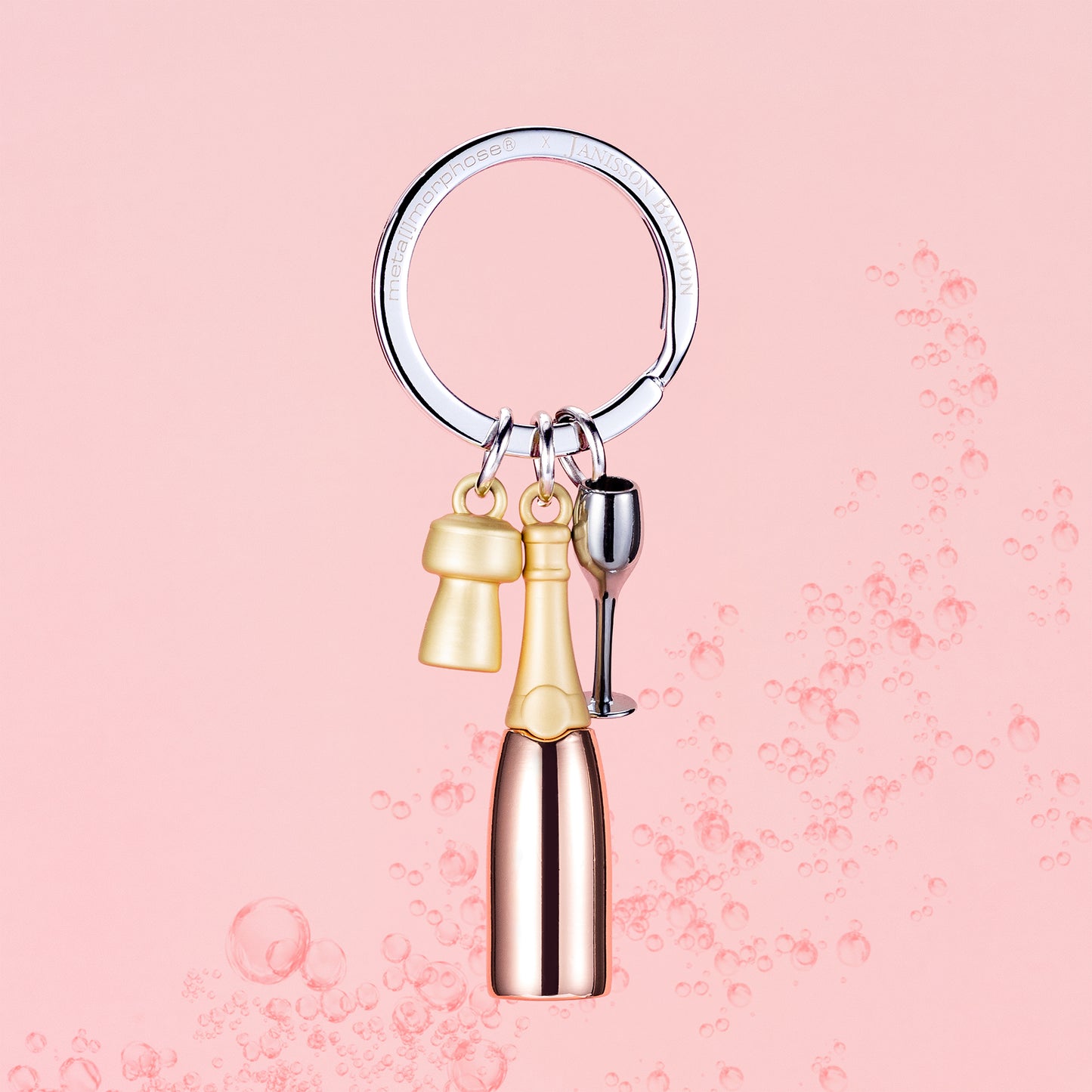 Metalmorphose sleutelhanger Champagne Rosé