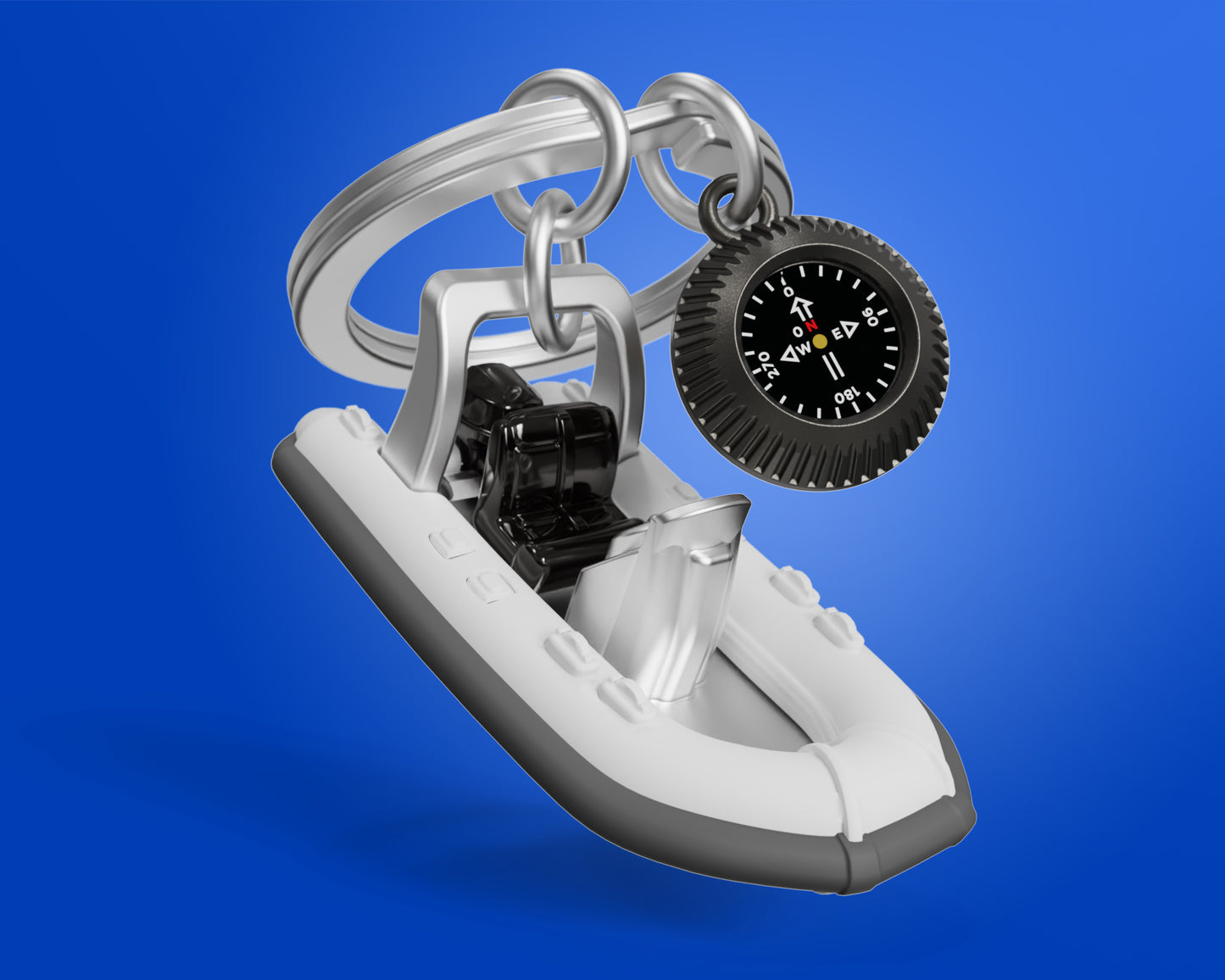 Metalmorphose sleutelhanger Rubbet Motorboat