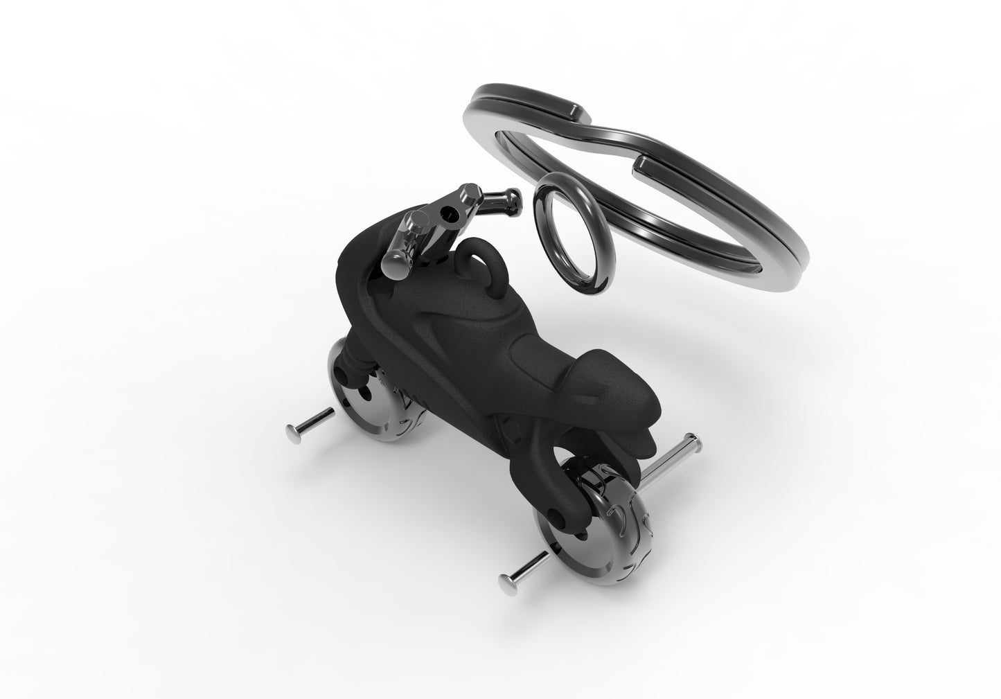 Metalmorphose Motorbike sleutelhanger - exploded view met alle onderdelen