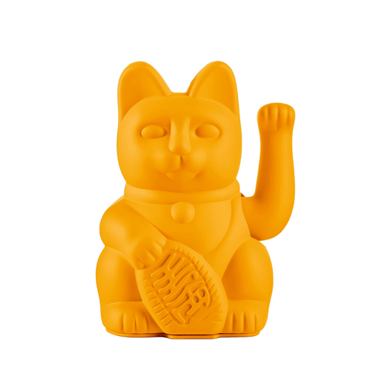 MYNEKO Lucky Cat Deep Yellow – klassieke waving cat, ca. 15 cm, woondecoratie of cadeau