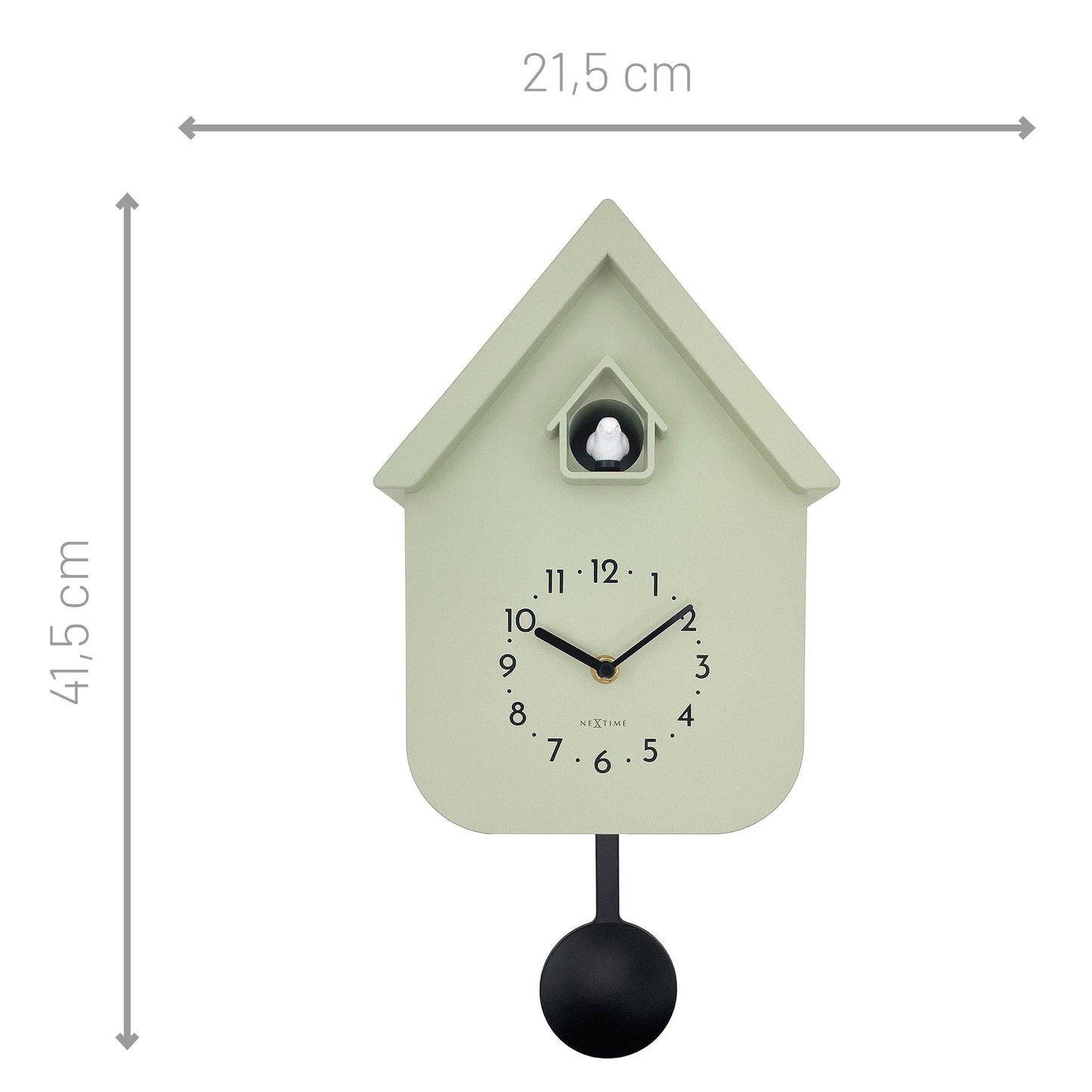 Wandklok 21,5x41,5x8,5cm - Slinger - Koekoeksklok - NeXtime 'Twitter'