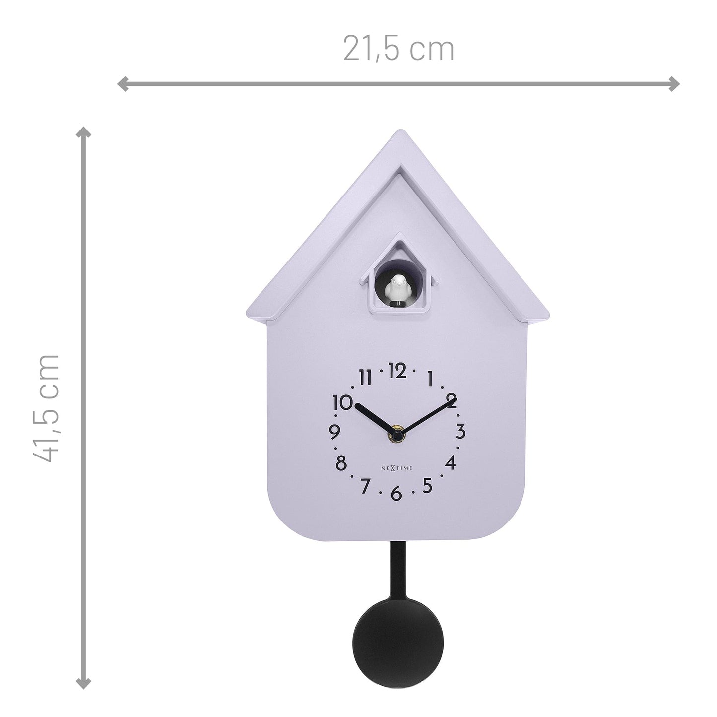 Wandklok 21,5x41,5x8,5cm - Slinger - Koekoeksklok - NeXtime 'Twitter'