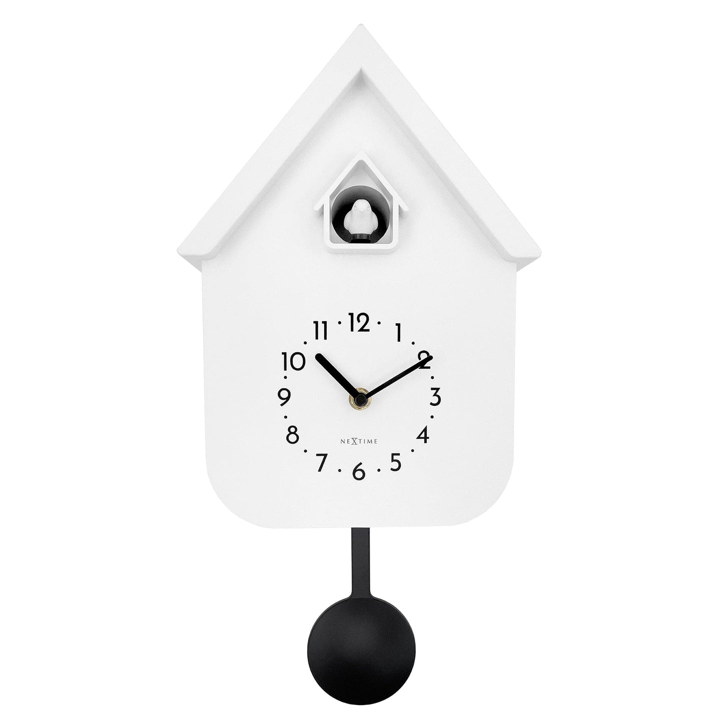 Wandklok 21,5x41,5x8,5cm - Slinger - Koekoeksklok - NeXtime 'Twitter'