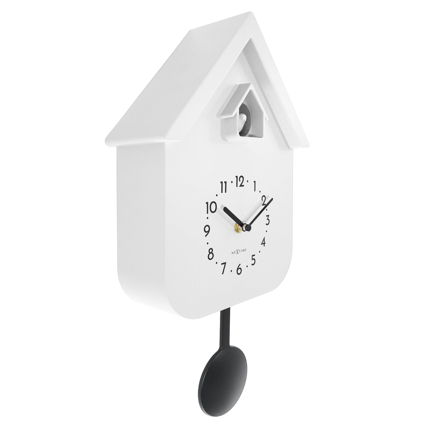 Wandklok 21,5x41,5x8,5cm - Slinger - Koekoeksklok - NeXtime 'Twitter'