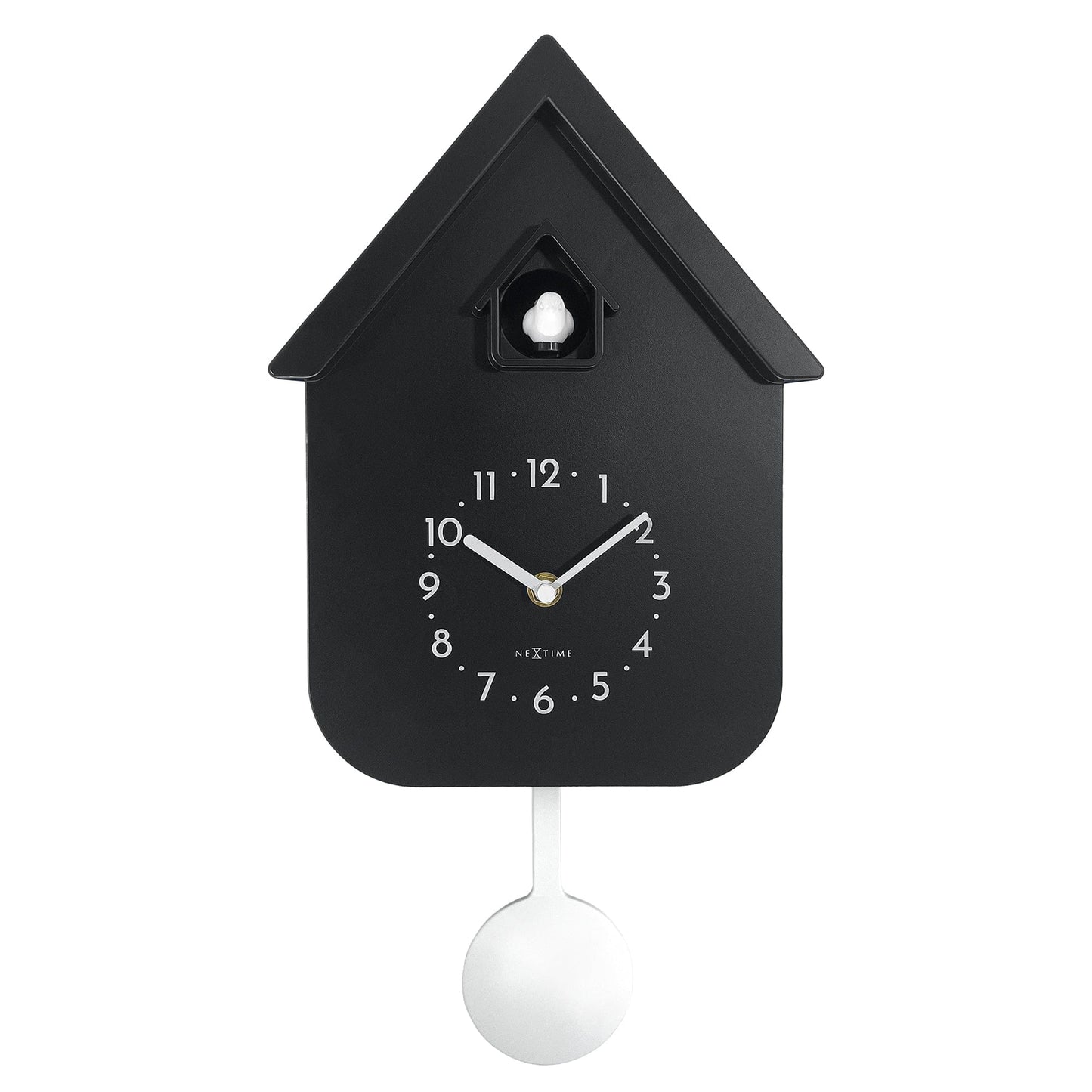 Wandklok 21,5x41,5x8,5cm - Slinger - Koekoeksklok - NeXtime 'Twitter'