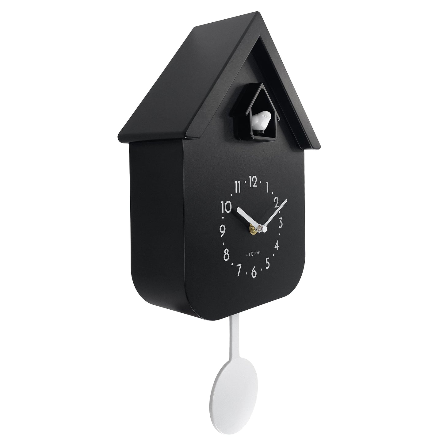 Wandklok 21,5x41,5x8,5cm - Slinger - Koekoeksklok - NeXtime 'Twitter'