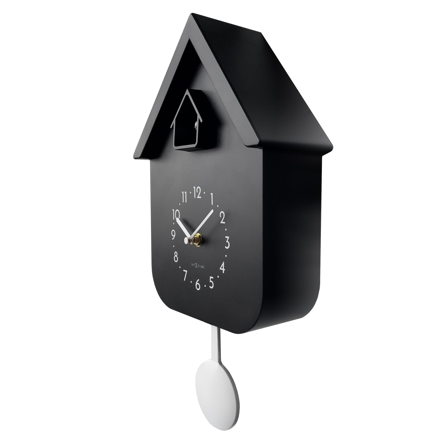 Wandklok 21,5x41,5x8,5cm - Slinger - Koekoeksklok - NeXtime 'Twitter'