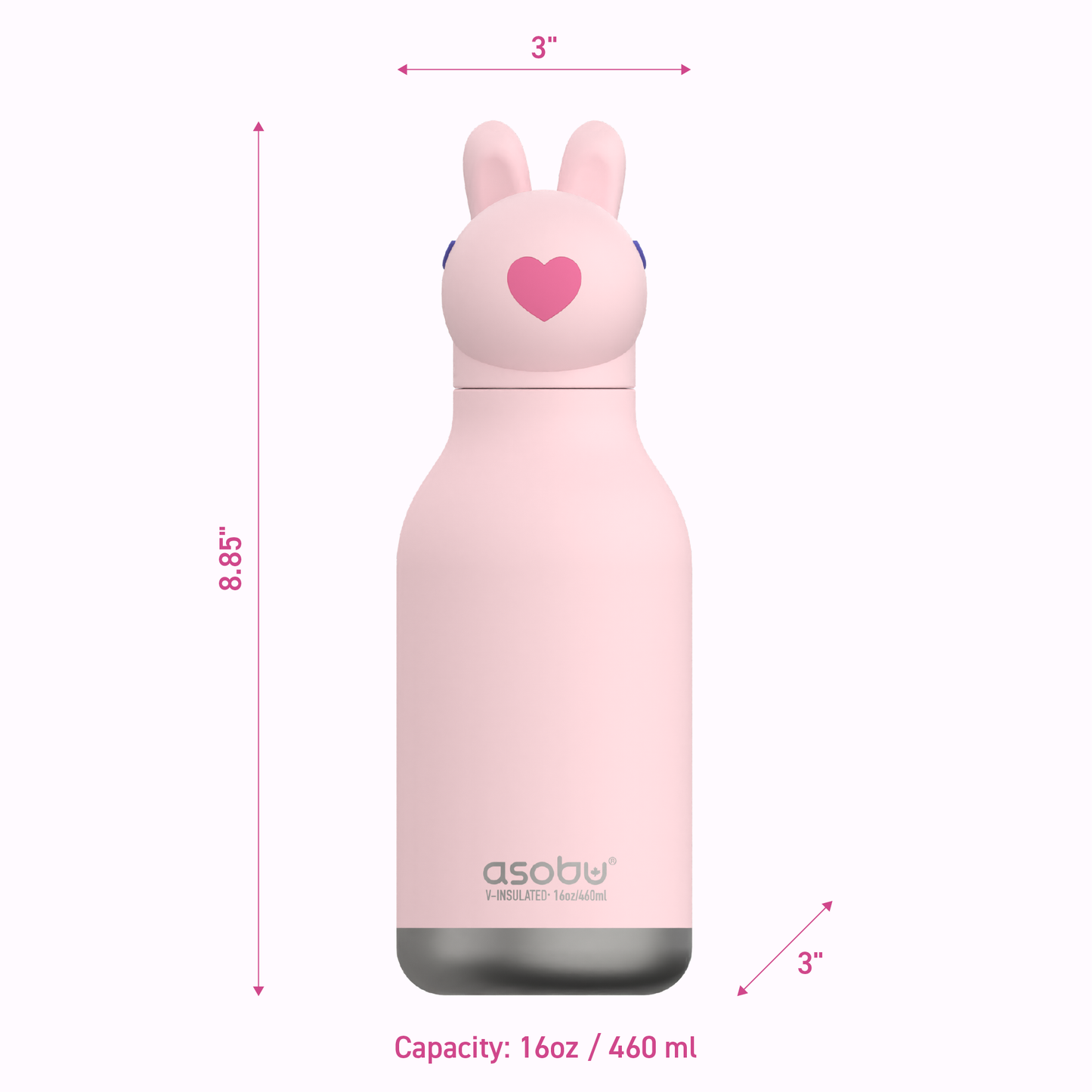 Asobu Bestie Drinkfles Pink Bunny