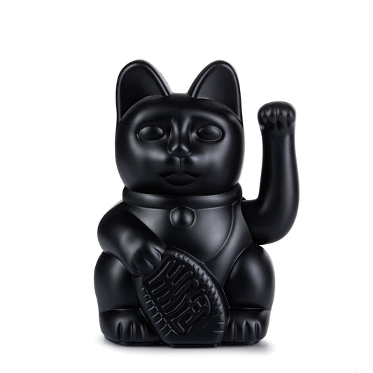 MYNEKO Lucky Cat Black – klassieke waving cat, ca. 15 cm, woondecoratie of cadeau