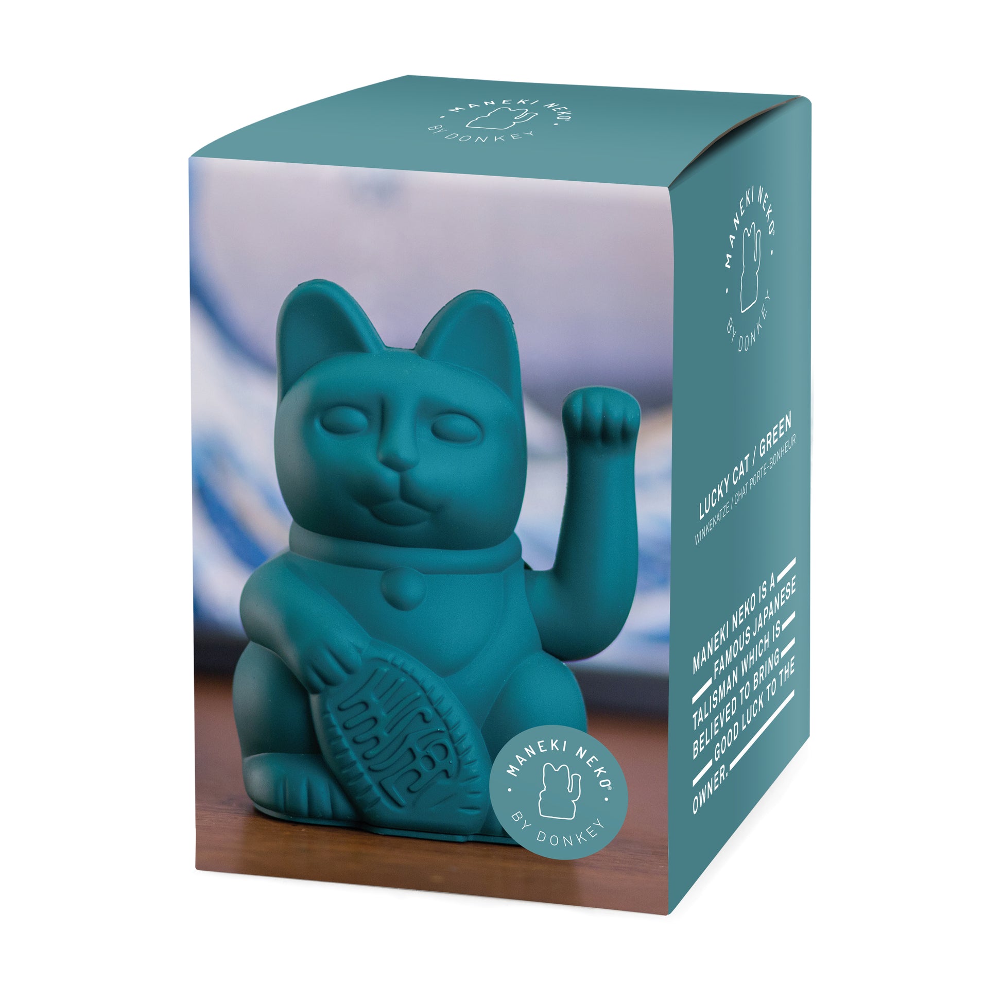 Verpakking Donkey - MYNEKO Lucky Cat in classic green, cadeau, gift, gelukskat