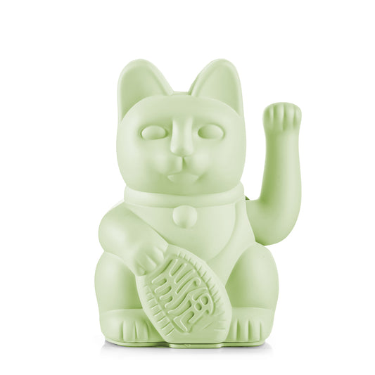 MYNEKO Lucky Cat Light Green – klassieke waving cat, ca. 15 cm, woondecoratie of cadeau