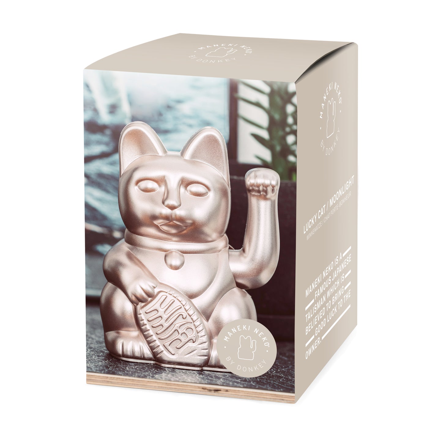Verpakking MYNEKO Lucky Cat Moonlight – klassieke waving cat, ca. 15 cm, woondecoratie of cadeau