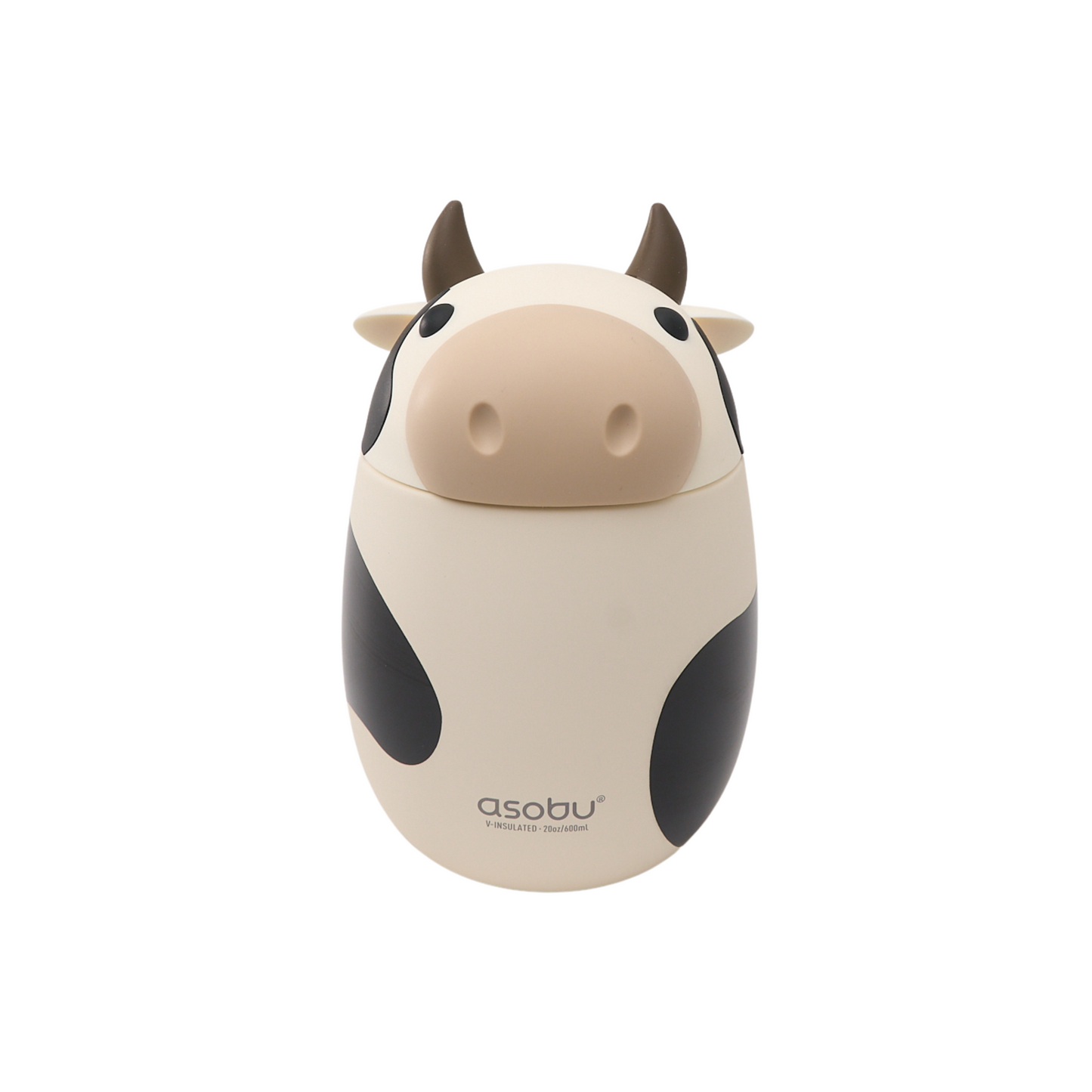 Asobu Food Container Cow – dubbelwandige lunchbox voor kinderen, 12u warm en 24u koud, vooraanzicht