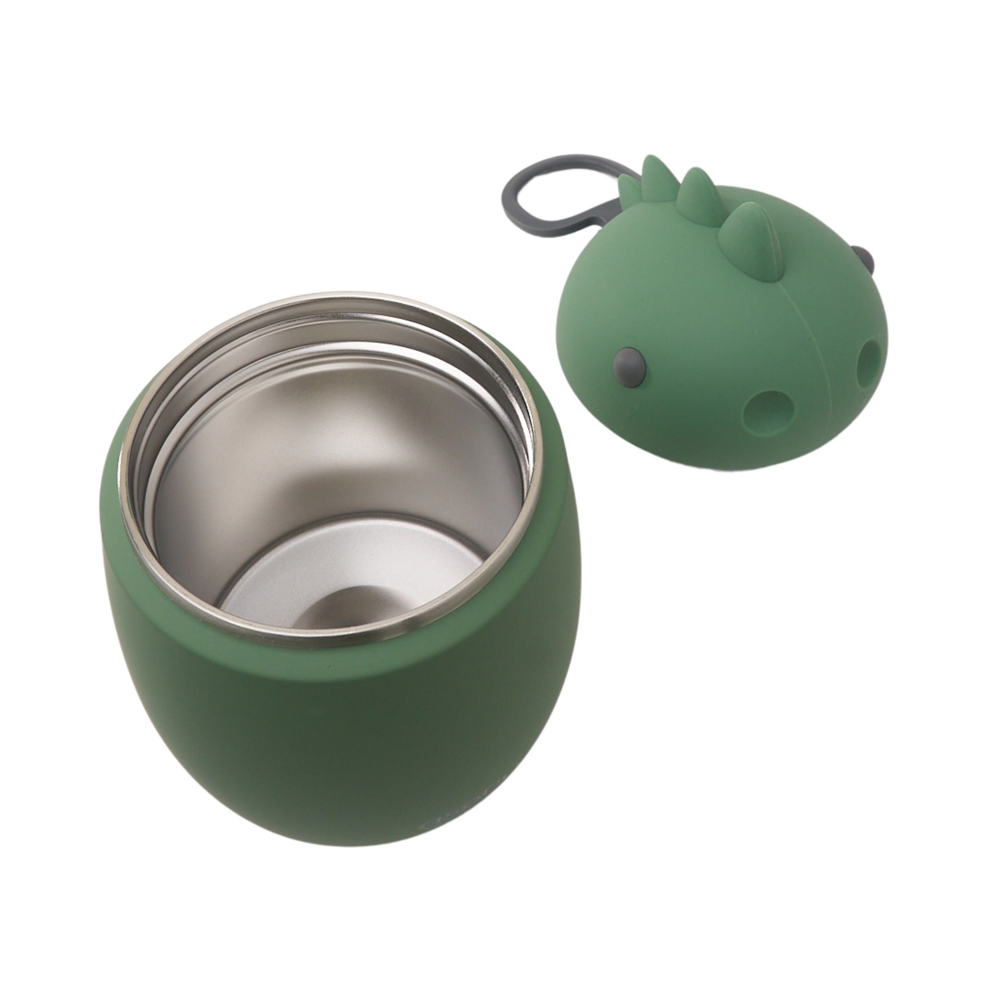 Asobu Food Container Dinosaur open met deksel – speels siliconen dinohoofd
