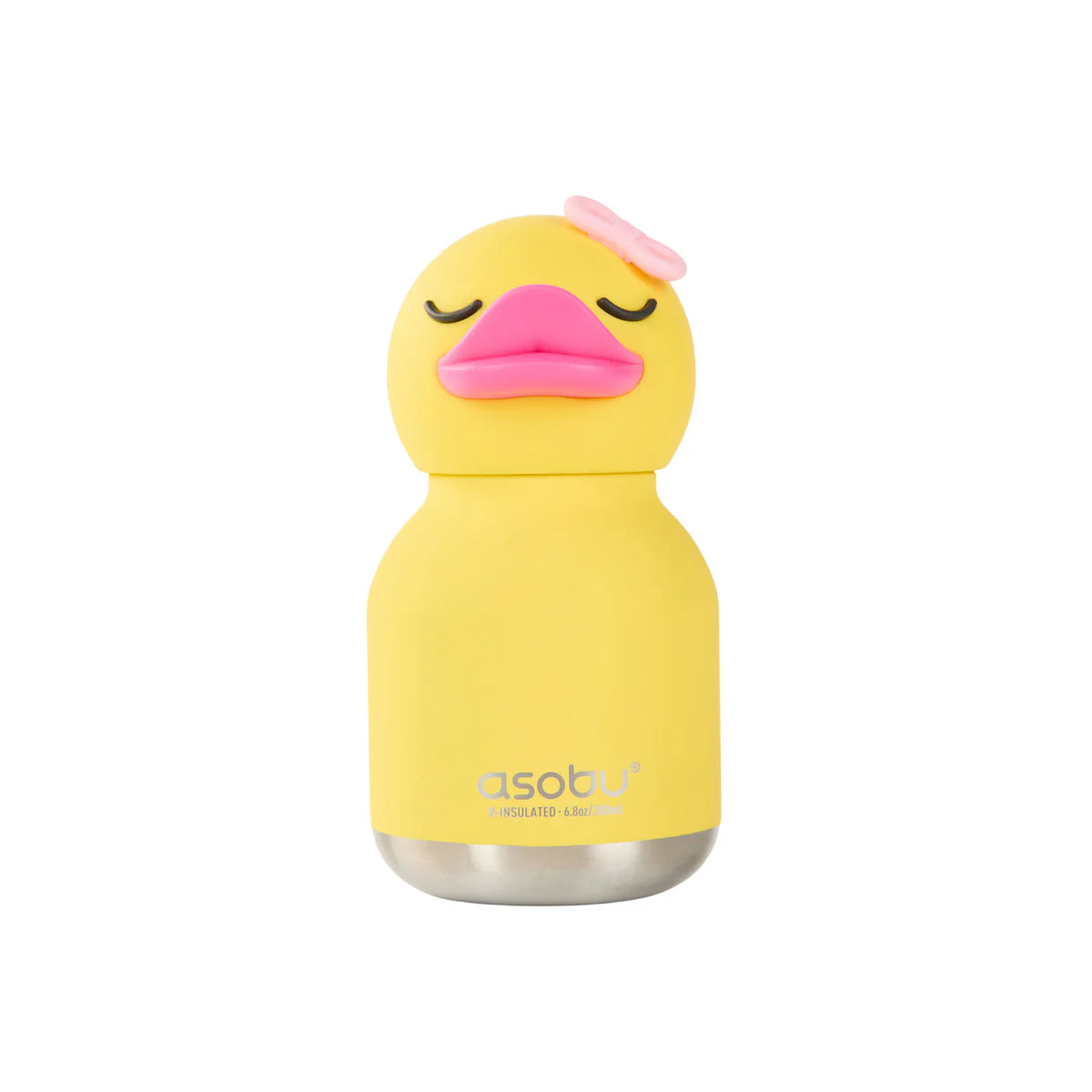 Asobu Bestie MINI drinkfles Ducky – vooraanzicht, schattige eend thermofles 200ml