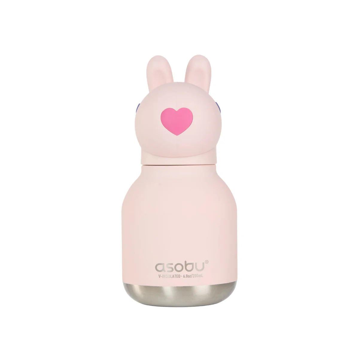 Asobu Bestie MINI drinkfles Bunny – vooraanzicht, schattige konijn thermofles 200ml