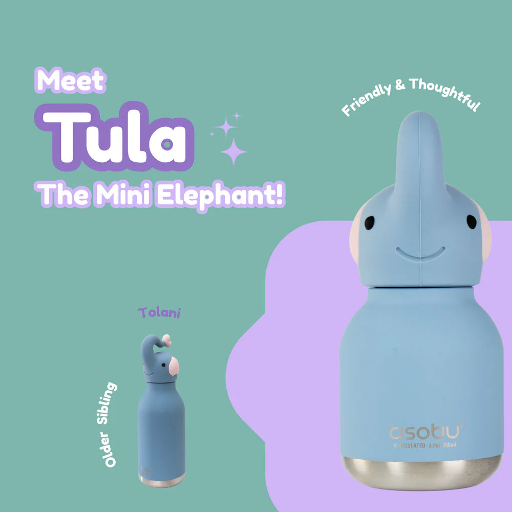 Asobu Bestie MINI drinkfles Elephant – lifestyle foto, mini thermofles als cadeau of tashanger
