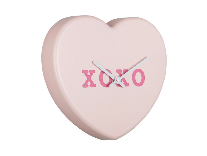 Karlsson Wandklok Heart Candy Soft Pink