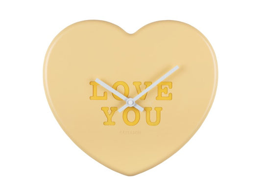 Karlsson Wandklok Heart Candy Soft Yellow