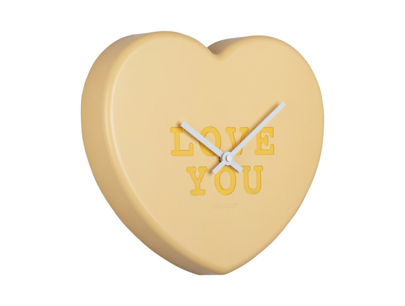 Karlsson Wandklok Heart Candy Soft Yellow