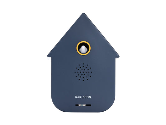 Karlsson Sound Box Modern Cuckoo in donker blauw, vooraanzicht