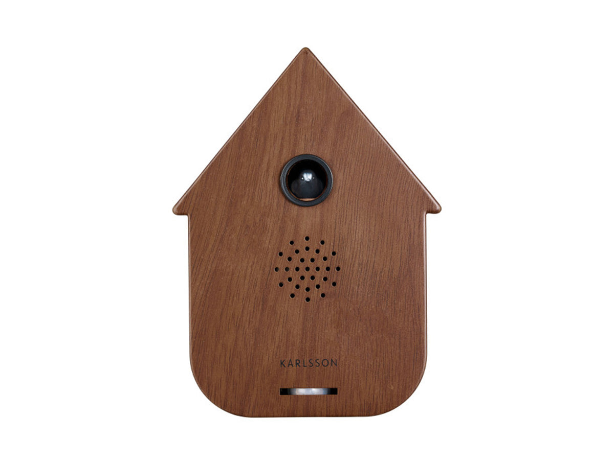 Karlsson Sound Box Modern Cuckoo – Vogelhuisje Dark Wood, vooraanzicht