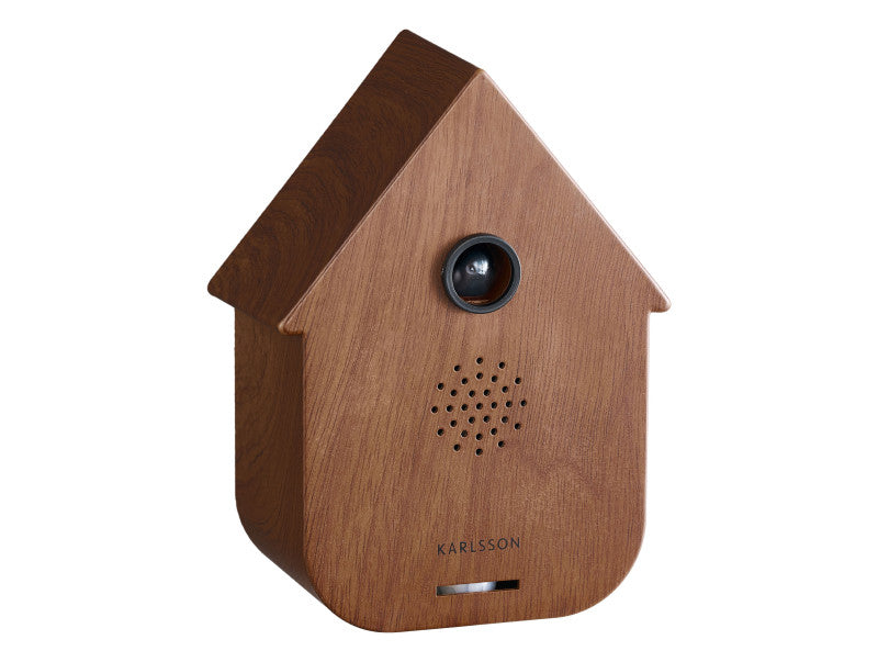 Karlsson Sound Box Modern Cuckoo – Vogelhuisje Dark Wood, zijaanzicht