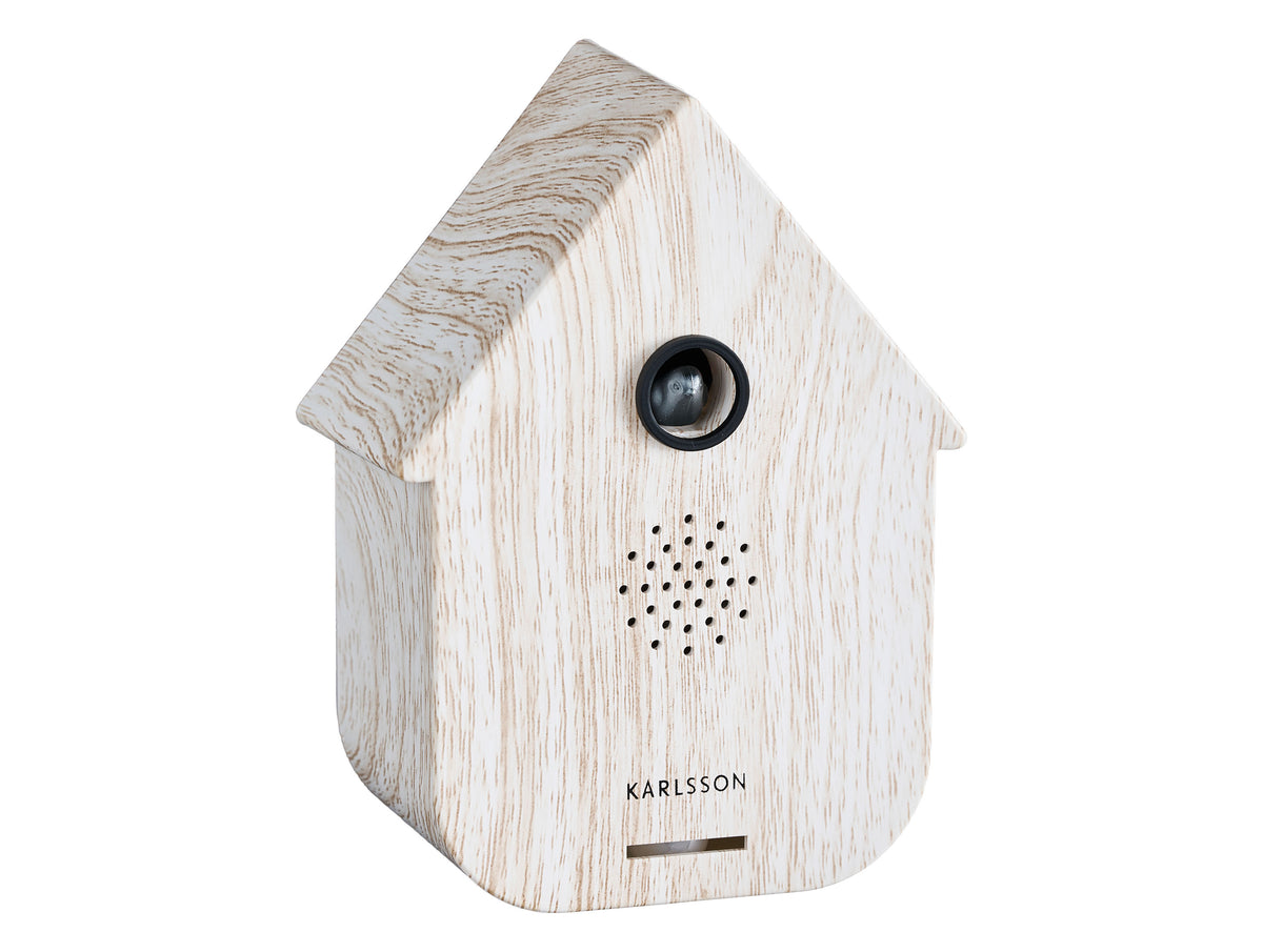 Karlsson Sound Box Modern Cuckoo – Vogelhuisje White wash, zijaanzicht