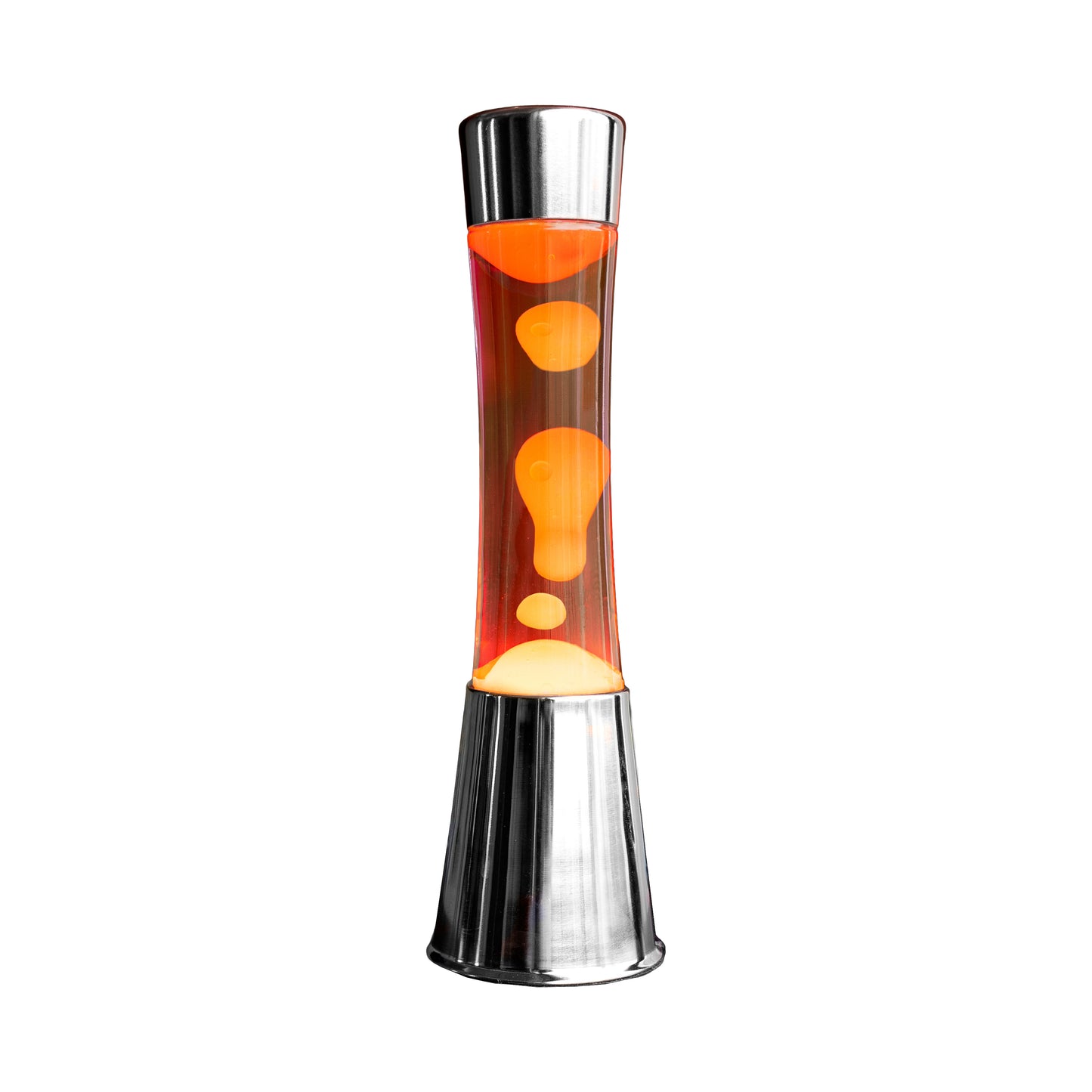 Fisura Lavalamp Tower Zilver met Oranje Vloeistof en Oranje Lava – 40 cm