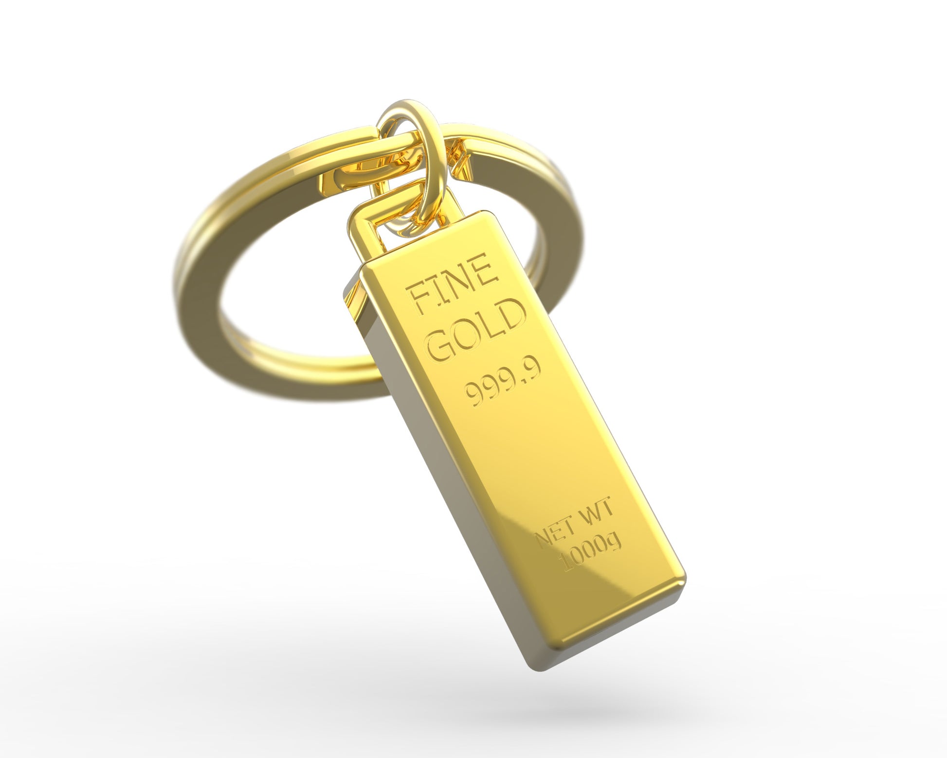 Metalmorphose sleutelhanger Gold Bar - goudstaaf accessoire