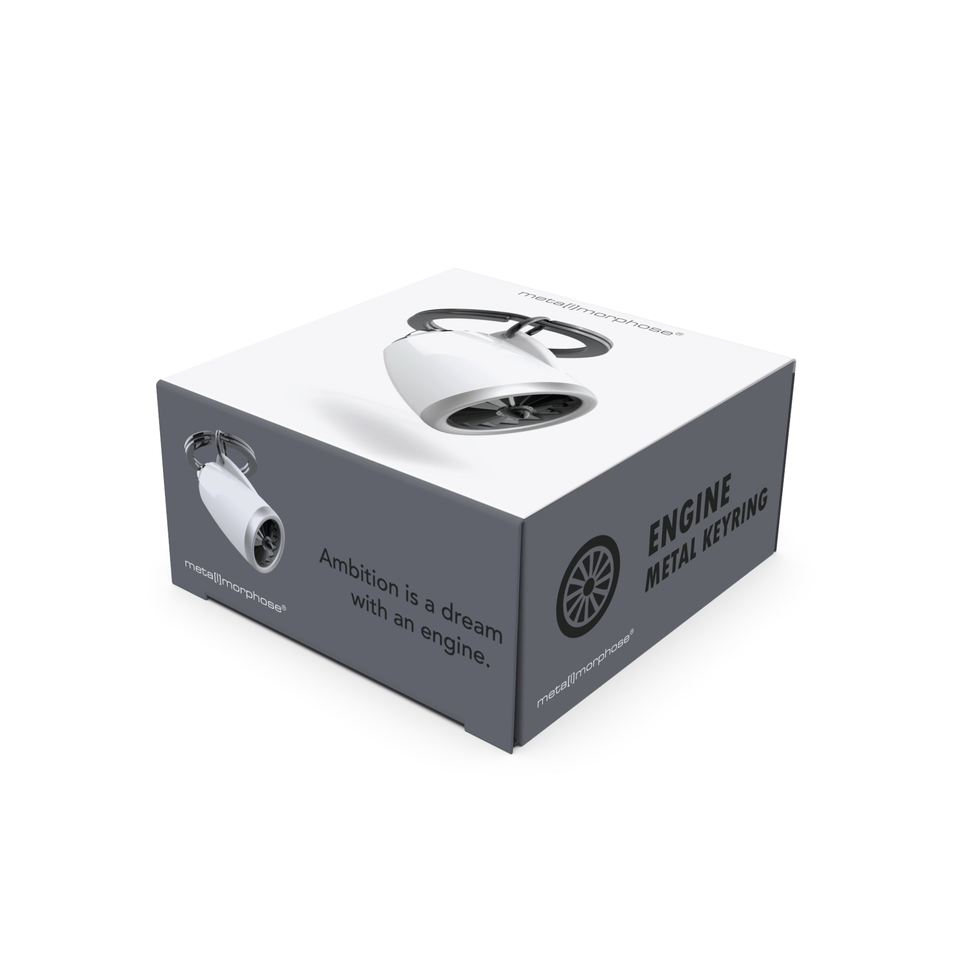 Metalmorphose sleutelhanger Airline Engine in luxe Vectorbox verpakking - vliegtuigmotor cadeau