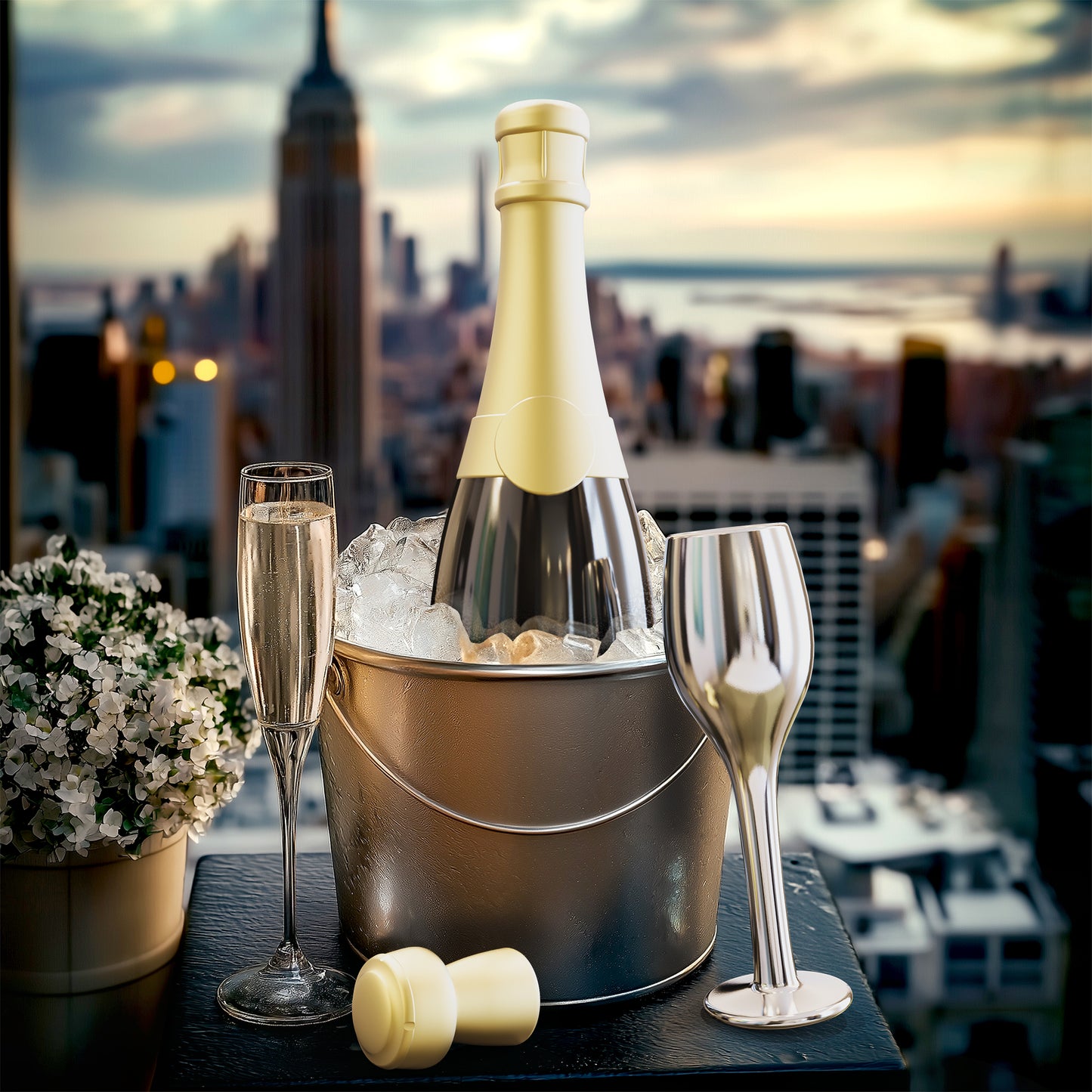 Metalmorphose sleutelhanger Champagne Black