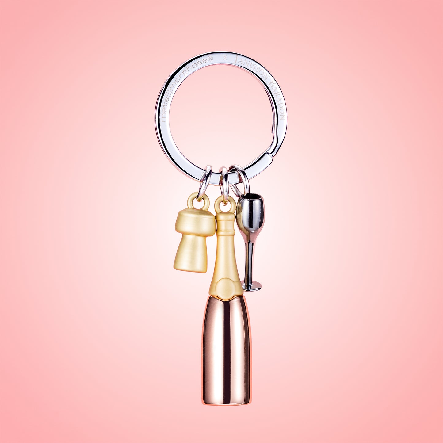 Metalmorphose sleutelhanger Champagne Rosé