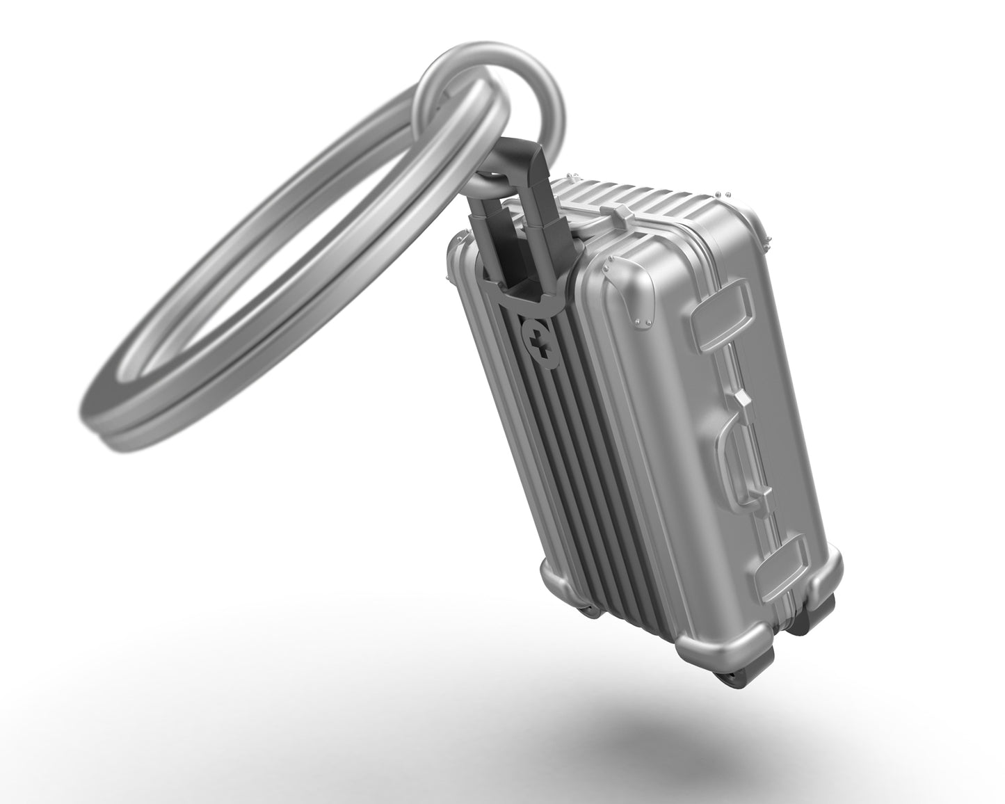 Metalmorphose sleutelhanger Luggage with Wheels detail - koffer wielen close-up