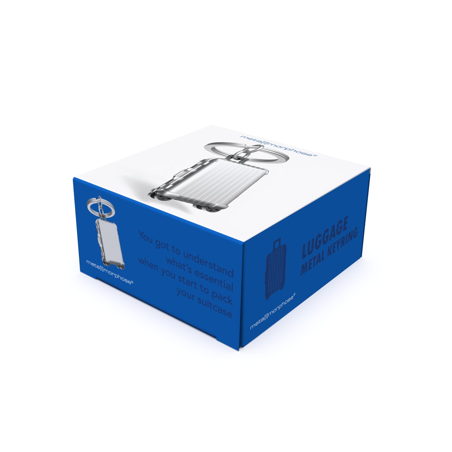 Metalmorphose sleutelhanger Luggage with Wheels in luxe Vectorbox verpakking - reiskoffer cadeau