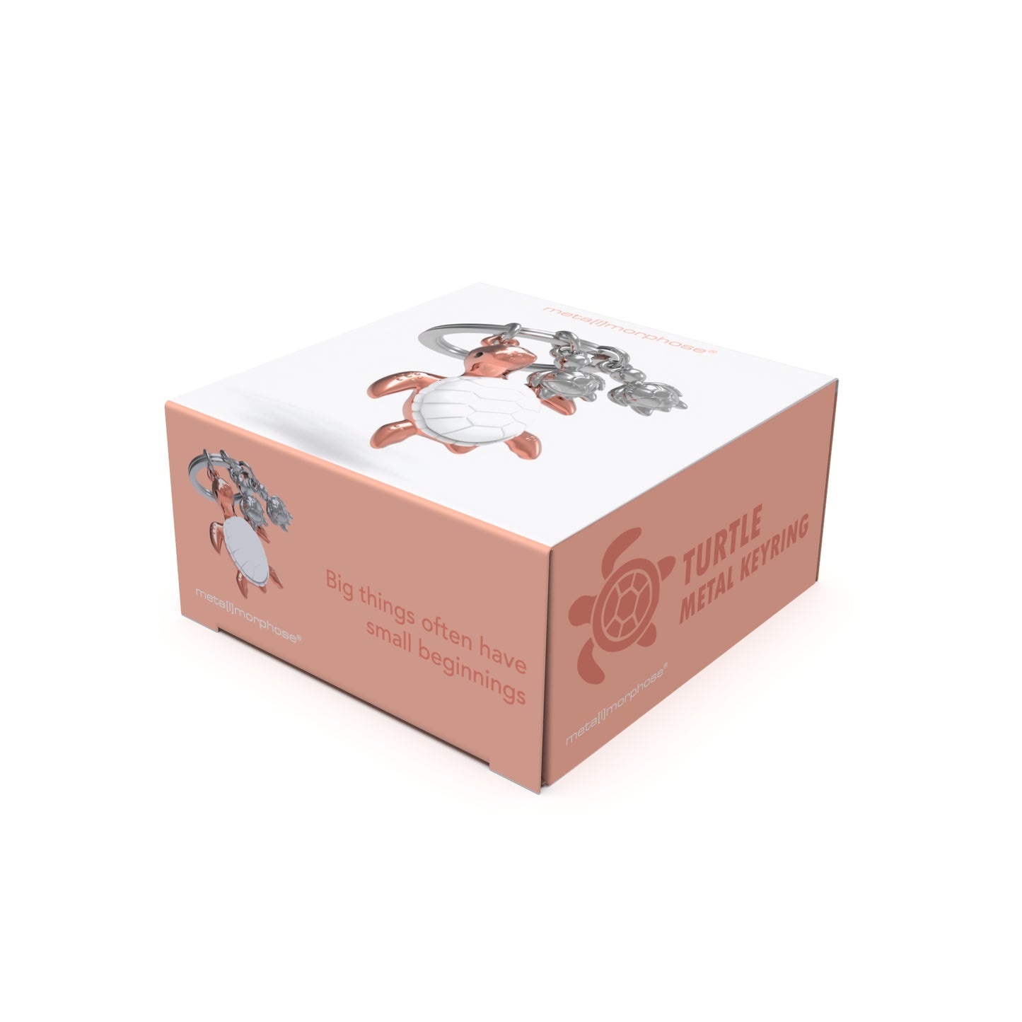 Metalmorphose Turtle Family sleutelhanger in luxe Vectorbox verpakking