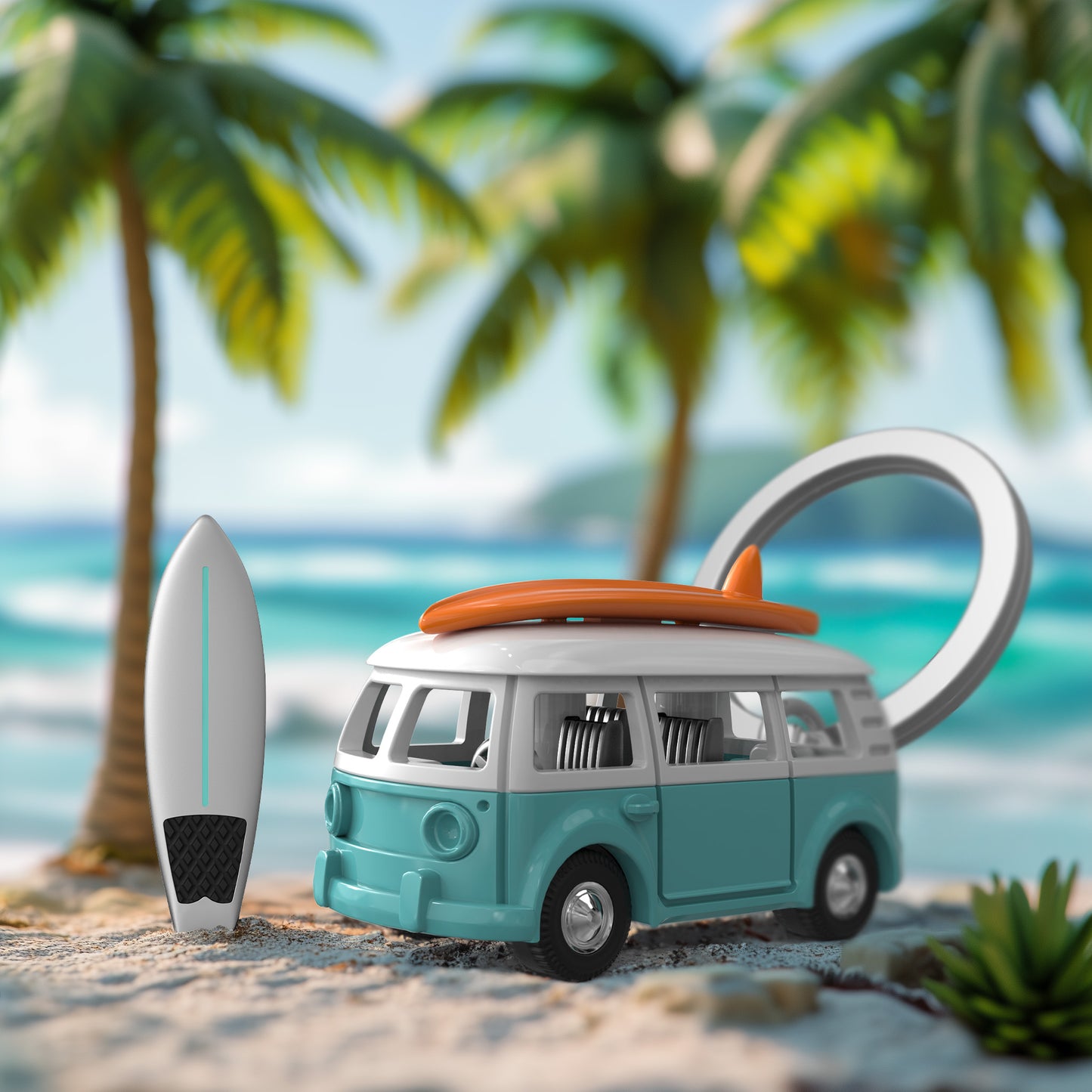 Metalmorphose sleutelhanger Surfer Van