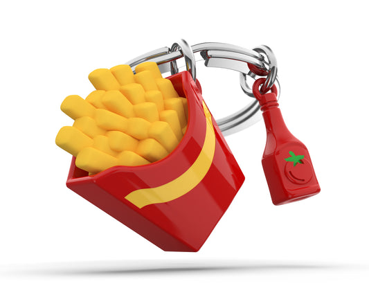 Metalmorphose sleutelhanger French Fries with Ketchup Bottle