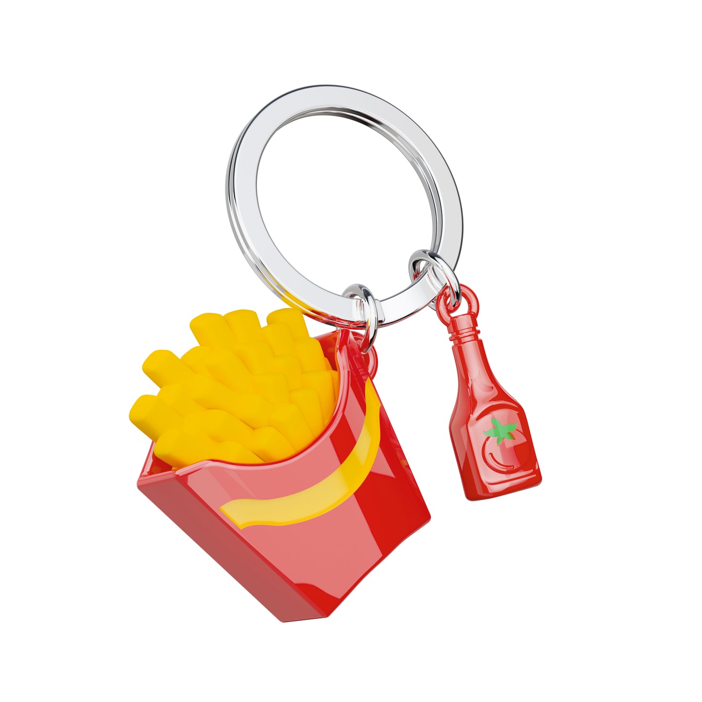 Metalmorphose sleutelhanger French Fries with Ketchup Bottle
