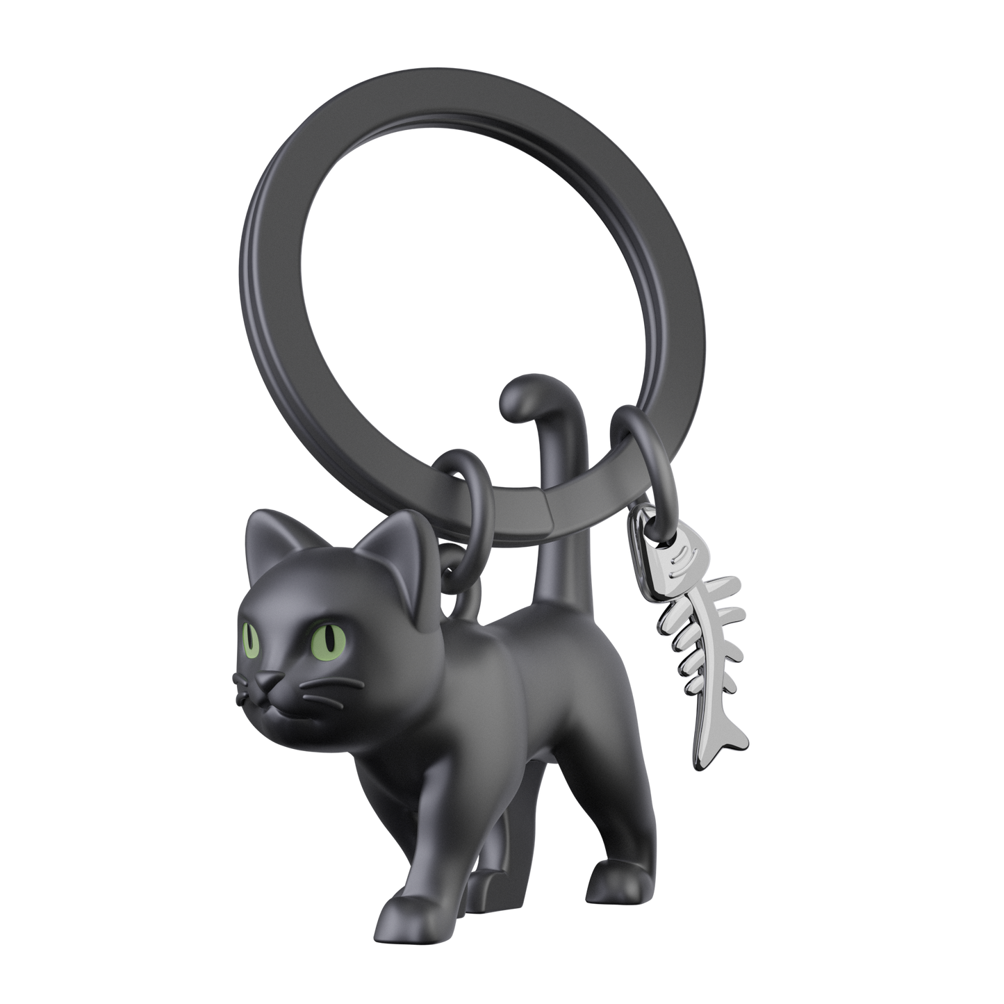 Metalmorphose Black Cat sleutelhanger - close-up van het elegante kattenontwerp