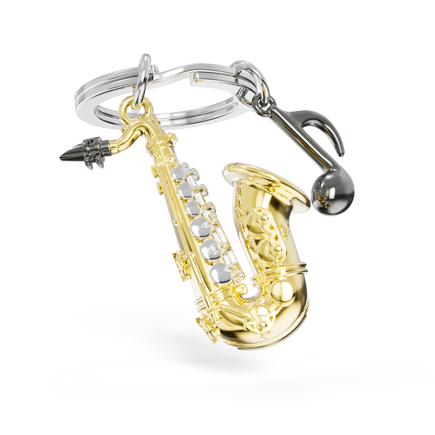 Metalmorphose Saxophone sleutelhanger - gedetailleerde saxofoon in metaal