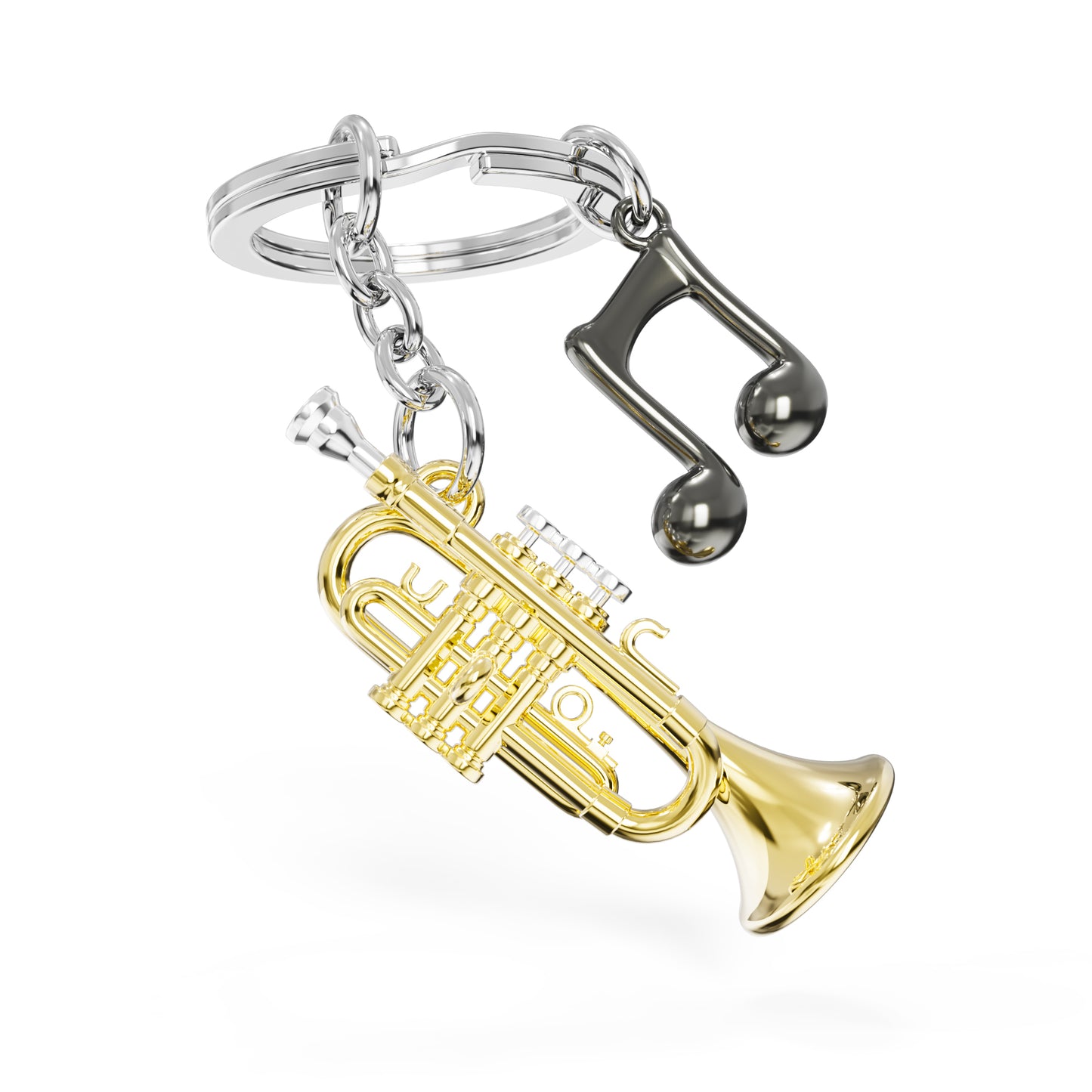 Metalmorphose Trumpet sleutelhanger - gedetailleerde trompet in metaal