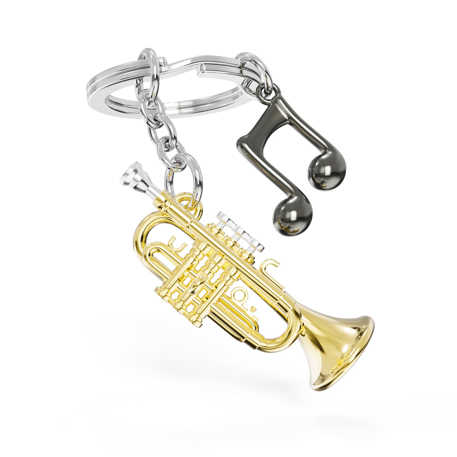 Metalmorphose Trumpet sleutelhanger - gedetailleerde trompet in metaal
