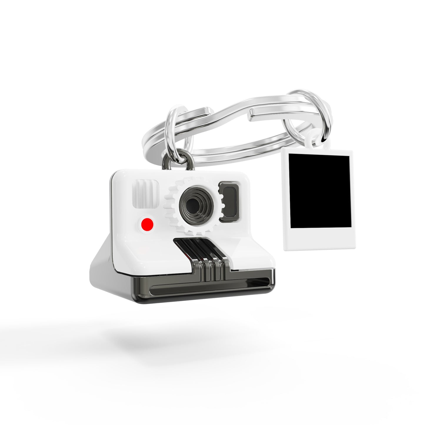 Metalmorphose® Sleutelhanger Instant Camera – Wit/Zwart – Camera Sleutelhanger - vooraanzicht