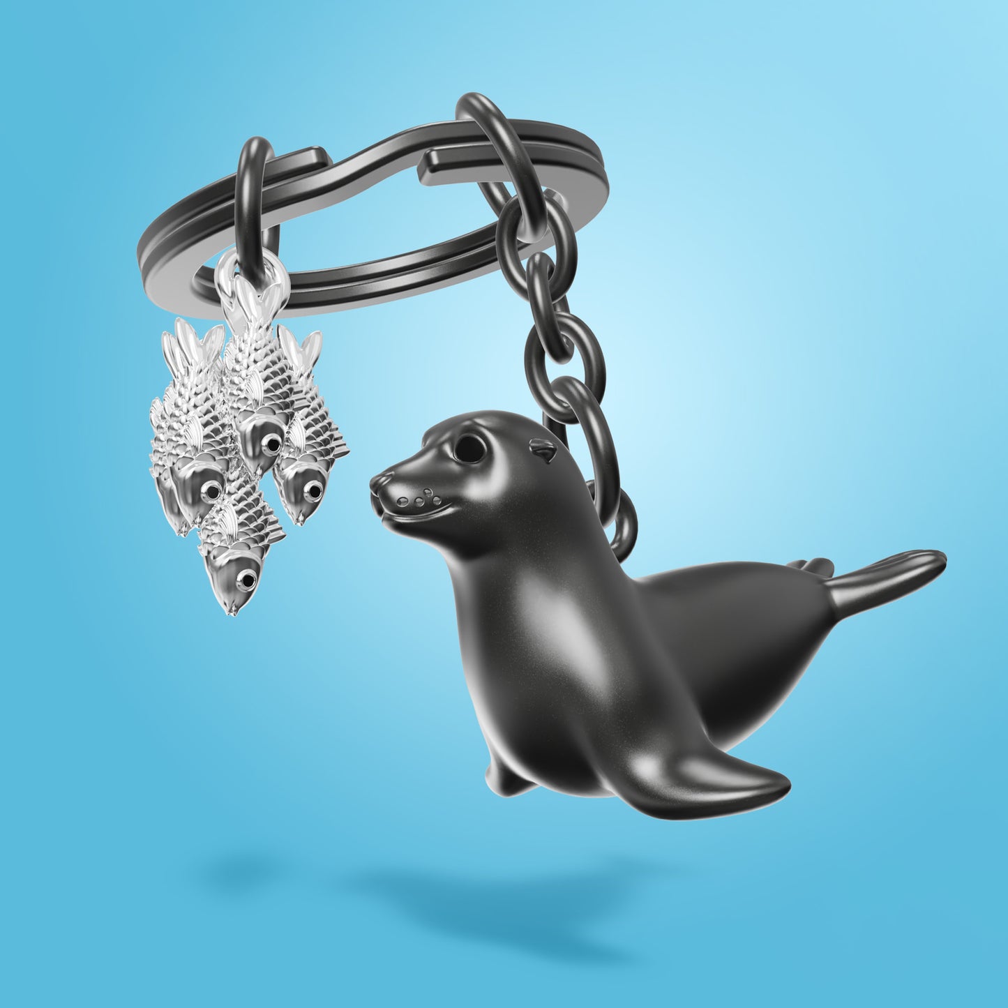 Metalmorphose Seal sleutelhanger – sfeer zijaanzicht, Animal Wildlife Collection