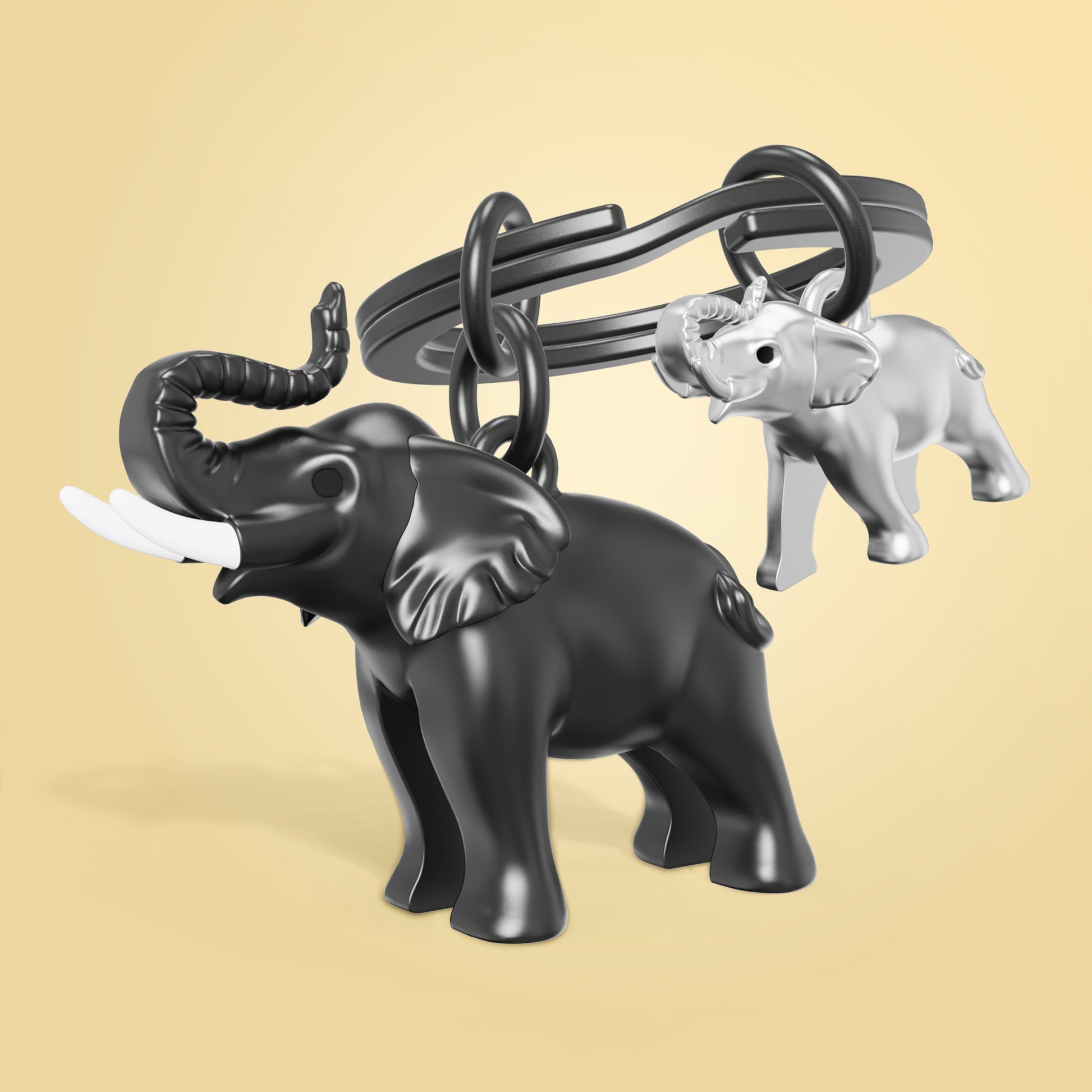Metalmorphose Elephant sleutelhanger – sfeerbeeld zijaanzicht, Animal Wildlife Collection