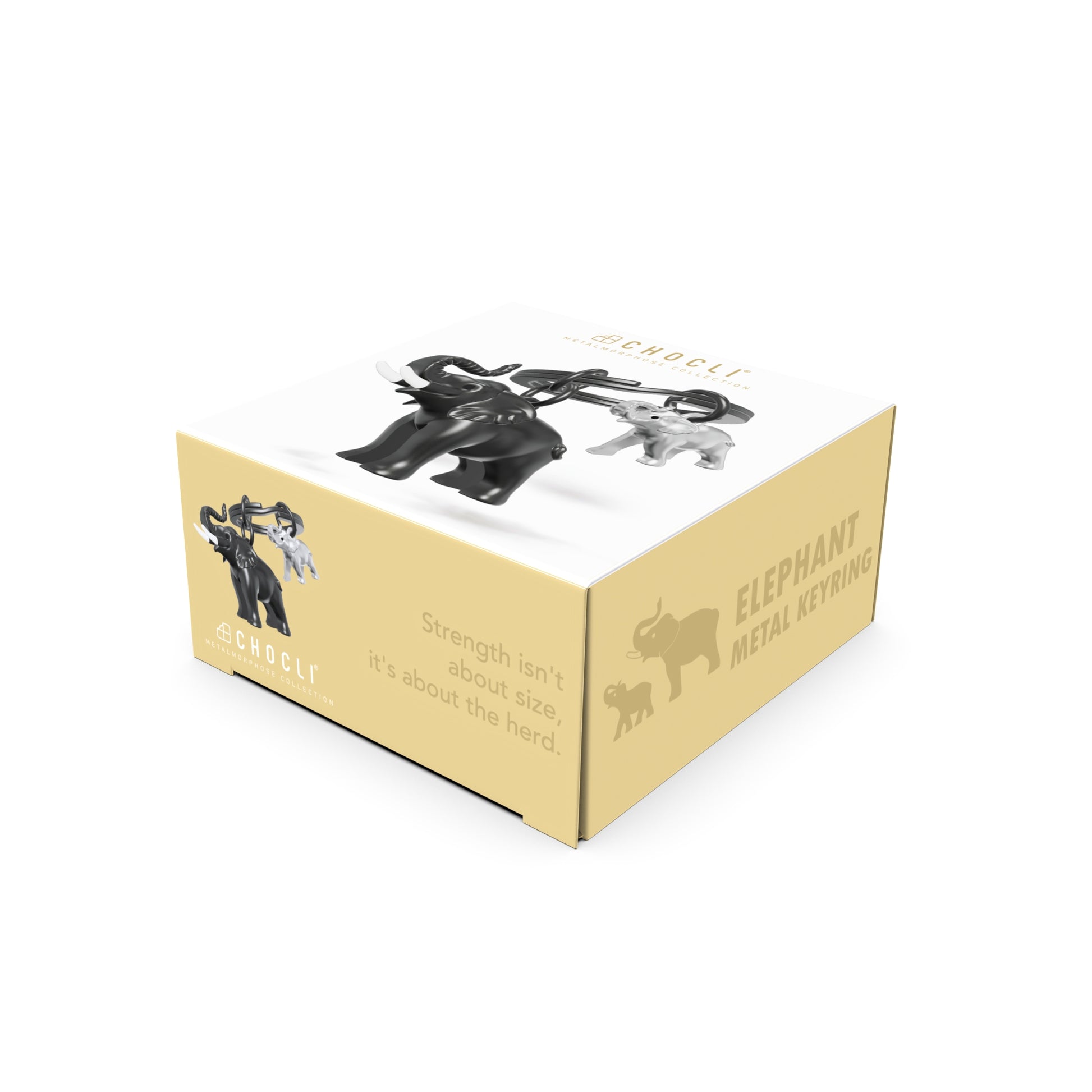 Metalmorphose Elephant sleutelhanger – Luxe Vector verpakking, Animal Wildlife Collection